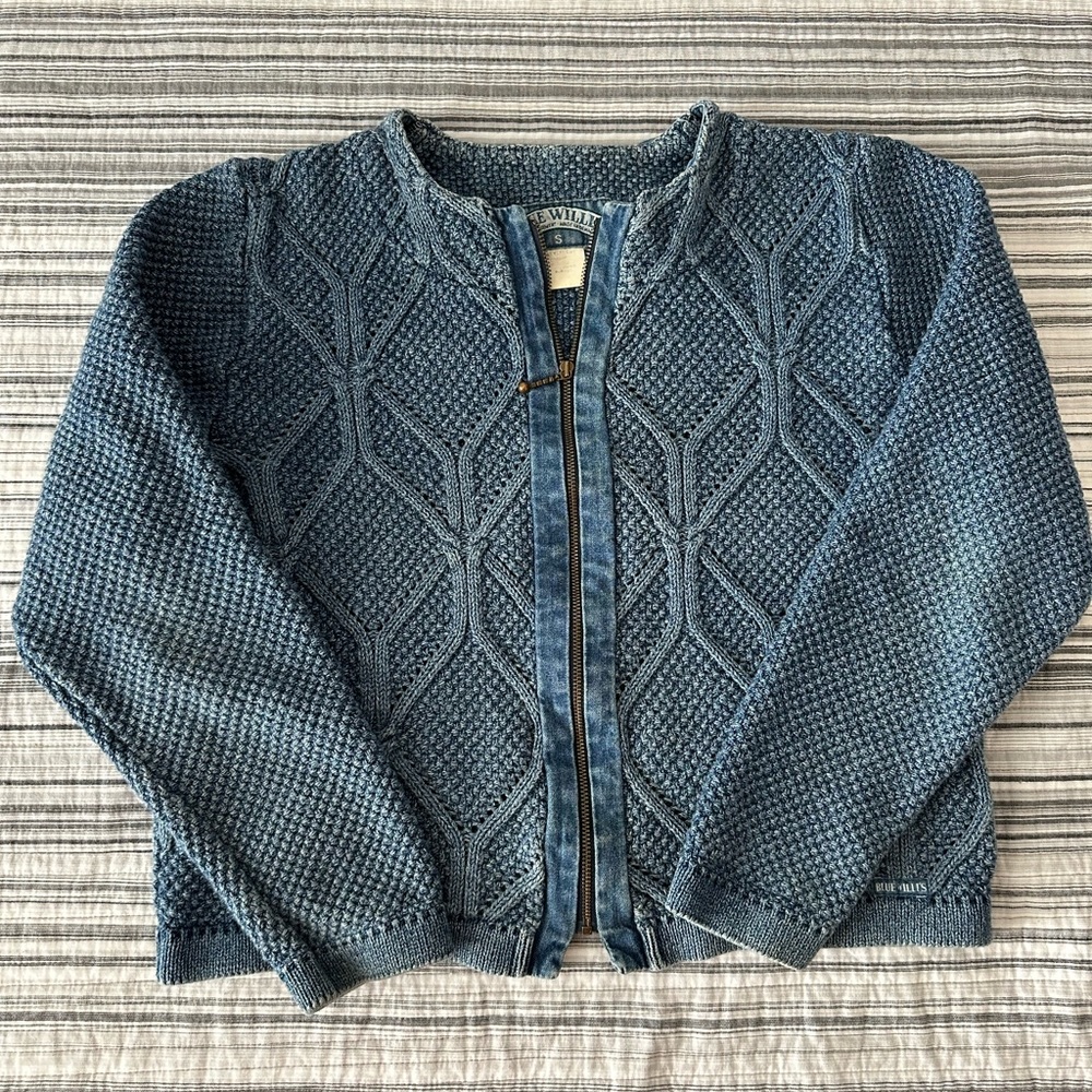 Blue Willis Denmark - Jacket with zipper & denim detail.